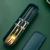 Dinnerware Sets Stainless Steel Portable Tableware Set Forks Chopsticks Spoons Travel Box