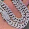 12 -миллиметровые 3 -й сети VVS Moissanite Miami Cuban Link Chain 925 Стерлинговое серебро moissanite Iced Out кубинская цепь187Q