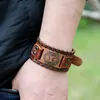 Charmarmband tillbehör Lucky Tree Cowhide Armband Vintage Brave Style Braided Punk Men's Wide Leather Jewelry