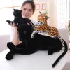 Kussens 30120cm Gigantische zwarte luipaard Panter Plush speelgoed Zacht knuffels kussens kussen Dierlijke pop gele witte tijgerspeelgoed voor kinderen