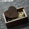 Drives 5 PCS/LOT Iron box Memory stick Wooden Heart USB Flash Drive Free custom logo Pen drive 128GB 64GB 32GB Photography Wedding gift