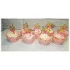Вечеринка 40 ПК блестящие принцессы кексы Toppers Crown Wrapper Decoration