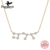 Naszyjniki TrustDavis 925 Sterling Silver Champagne Gold 12 Constellation CZ Naszyjnik dla kobiet przyjęcie weselne 925 Hurtowa biżuteria Y359