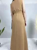 Etnische kleding Abaya Muslim Dubai vrouwen solide o nek mouwloze veter maxi jurk kaftan gewaad femme musulmane underlay tanktop 2024