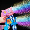 Elektrische verlichting10 Gaten Bubble Machine Buitenspeelgoed ToysSpacemanly automatische vormblazer With Light Bubble Gun Boys Girlstoys 240417