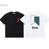 Herr designer kort ärm mode trend rhude geometric tryck halv gata sommar lös casual t-shirt män