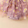 Одноказки Новые летние новорожденные девочки Мода Плиссированная цветочная принцип