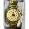 Projektant Vivianes Westwood New Western Cesarzowa Dowager Gold Quartz Watch Small and Small Gold Watch Watch Watch Saturn Pendant Watch Watch