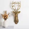 Antik bronsharts Animal Pendant Golden Deer Head Wall Storage Hook Up Bakgrund Tillbehör Dekorativa figurer 240418