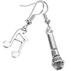 Dingle örhängen gåva för musikälskare mikrofonnotning hängande tjej gåvor asymmetrisk dekorera