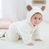 ワンピース新生児の赤ちゃんロンパーズ冬の暖かいフリースビーベボーイズガールコスチューム幼児衣類動物全体の赤ちゃんジャンプスーツクリスマス服