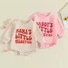 One-Pieces Saint Valentin Baby Girl Turnet Newborn Bubble Bubble Bubble Toddler Crewneck Sweetfhirt Infant Cute T-shirt Vêtements