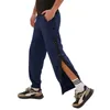 Herenbroek zomers borsten spleet rechte kleur bijpassende stiksel sportpant basketbalvoetbal training broek losse wide been casual