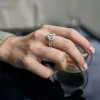 Anelli Trumium 1,5 ct Silver 925 Rings da sposa zirconia cubica reale set set di anelli di fidanzamento cz cing ovale Cand da sposa per donne dimensioni 313