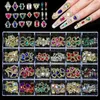 Nail Art Rhinestones 3D Heart Nail Charms Gems Luxe Nail Art Decorations Diamond Crystal DIY Manicure Design Nails Accessories 240412