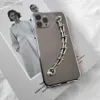 Cell Phone Cases Korean Clavicle Chain Bracelet Phone Case For iPhone 15 14 13 12 Mini XR X XS Max 6 7 8 Plus 11 SE 2020 ShockProof Back Cover d240424