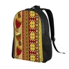 Backpack Unisisex ombro casual casual African Drum School Bag Laptop Rucksack