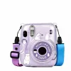 Taschen für Instax Mini 11 Fototasche transparent Aufbewahrung Hülle Kristallpodium Gurtaufkleber dreiteiliger Set