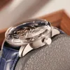 손목 시계 Oblvlo Mens Tourbillon Blue Genuine Mechanical Watch Luminous Waterproof Sapphire Skeleton Relojes Hombre IM-Sk-TB