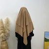 Abbigliamento etnico a tre strati nida khimar con corde niqab corde anteriore regolabile legame lungo back -back overhead preghiera hijab hijab