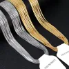 Necklaces LUXUSTEEL 10Pcs/Lot 2MM Snake Chain Stainless Steel Gold Color Herringbone Necklace Collars for Jewelry Making Wholesale