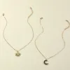 Necklaces Vintage Double Necklace Pearl Sun Moon Necklace for Women Pendant Choker Necklace Chains for Jewelry Indie Aesthetic Hippie