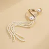 Kolczyki Diezi One Piece Korean Długie Kolczyki Dziewczyny No Ear Reting Pełna perła Big Clip Kolczyki dla kobiet prezent biżuterii