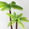 Fiori decorativi 5 pezzi Mini palme da cocco in plastica Palme in miniatura vaso di piante bonsai artigianale micro tavolo di sabbia decorativo