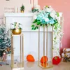 Vasi vasi di fiori colonna d'oro stand metal road con piombo centrotavola per matrimoni eventi decorazioni per feste 1pc