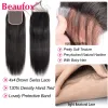 Closures Beaufox Straight Hair Bundles With Closure Peruvian Human Hair Bundles With Closure Double Weft Remy Hair 3 Bundles With Closure