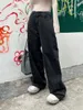 24SS Women Designer Pants Jeans med all-over Letter Mönsterknappar Kvinnliga high end Milan Runway Brand Casual Jersey Jogging Outwear Denim Straight Trouser A105