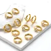 Hoop oorbellen 1 st 18k PVD Gold vergulde roestvrijstalen sieraden oorbel niet -tarnisch minimalistisch 9 mm hypoallergeen