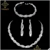 Jewelry Sets Bangle Designer Treazy Sier Color Rhinestone Crystal Bridal For Women Necklace Earrings Bracelet Set Drop Delivery Otqsu