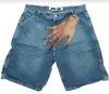 Men's Shorts Harajuku Y2K Pants Mens Palm Print Graphic Streetwear Retro Blue Baggy Denim Gym Gothic Sweatpants Men Clothing