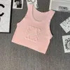 3D broderad stickad väst kvinnor ärmlösa västar lyxiga kvinnokläder designer t shirt sexig kort topp sommarstrand bikini tank top