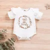 One-Pieces nouveau-né bébé fille robeter blanc courte manche bodySuit imprimé Bodys SUMPS COINS COSHING POUR TODDLER GIRL 018 MOIS