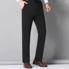 Herenbroek vaste kleur mannen warm pluche suit stijlvolle zakelijke broeken met hoge taille diepe kruis gezellige zakken fleece