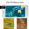 Filters 4k HD Camera Lens 15X Macro Lense Wide Angle Lens Professional Universal Clip On Cell Phone Lens for Huawei iphone Smartphone