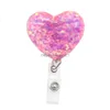 Key Rings 10 PCS/Lot Fashion Office Supply Shine Heart Form ID Naam kaarthouder Retrage Badge Reels For Nurse Doctor Work Drop Dhwff