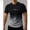 Męskie koszulki Męskie T-shirt styl gradientu Wzór druk męski wygodna elegancka koszulka z krótkim rękawem Szybkie suszenie Owwrotne odzież TOPSL2404