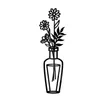 Figurki dekoracyjne metalowy kwiat wisiorek w zawieszek kwiatowy Roślina zwierząt Minimalistyczna wazon sztuka czarna kutego żelaza do życia domowego