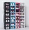 Transparenta Shoe Box Shoes Rack Arrangörer förtjockad vikbar dammtät lagringslåda Stackbar kombinerad skåpförsäljning 13*9*5.5inch-33*23*14cm