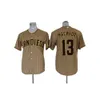 Maglie da baseball San Diego Chaplains 13#23 RACCHATO GAME SCHIATTO CAMILA DI ALLENAMENTO TRASSIONE TRASSIMENTE