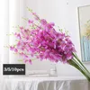 Dekorativa blommor 3/5/10st Silk Dancing Orchid Artificial Simulation Plant for Home Living Room Wedding Decoration