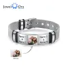 Brins Bracelet de chaîne réglable personnalisé personnalisé pour hommes pour hommes en acier inoxydable gravé 4 noms hommes Bangles cadeaux pour la fête des pères