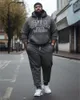Men's Tracksuits Biggmans Plus Size For Clothing Malcolm X College Style Hoodie And Sweatpants Two Piece Set 7XL 8XL 9XL