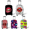 Accessoires Red Lippen Koffer Schutz Cover Kiss Me Pinktravel Bag Deckung Elastischer Trolly -Gepäck Hülle Deckung Staubdichtes Reisen Zubehör