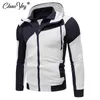 Heren Jackets Autumn Men Hoodies Patchwork Zipper Fleece Fashion Fashion Casual Solid Color Streetwear Male Sweatshirt Jacket Groothandel Drop