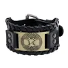 Charmarmband tillbehör Lucky Tree Cowhide Armband Vintage Brave Style Braided Punk Men's Wide Leather Jewelry