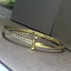 Classic Tifenny Letter Bracele Nieuwe smal editie Half Diamond Bracelet v Gold Compated